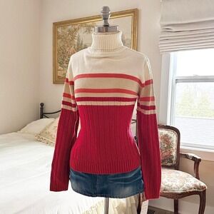 Y2K striped turtleneck sweater  y2k dream usa sweater size medium